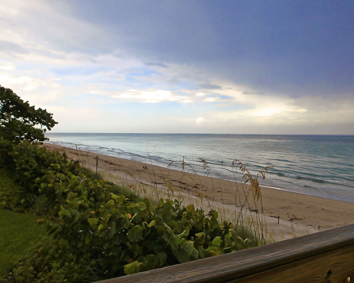 view of singer island beach from porch